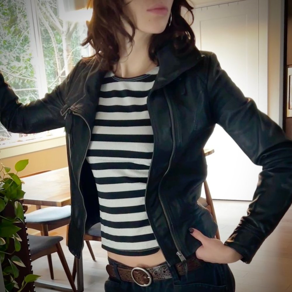 All Saints Belvedere Black leather Biker Jacket